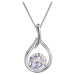 Evolution Group Stříbrný náhrdelník se Swarovski krystaly kapka 32075.3 violet