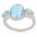 Larimar prsten stříbro Ag 925 VR049766 - 62 mm , 6 g