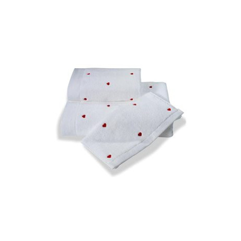 Soft Cotton Ručník Micro love 50 × 100 cm, bílá - červené srdíčka
