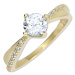 Brilio Zlatý dámský prsten s krystaly 229 001 00806