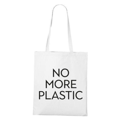 Plátěná taška se stylovým nápisem No more plastic - praktická plátěná taška BezvaTriko