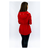 Krátká červená bunda typu parka (P01)