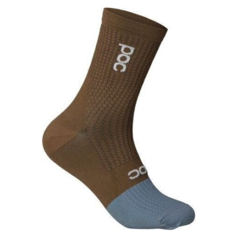 POC Flair Sock Mid Jasper Brown/Calcite Blue Cyklo ponožky