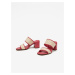 Růžové dámské kožené pantofle na podpatku Högl Marbella