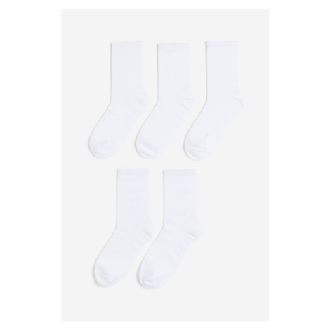 H & M - Ponožky 5 párů - bílá H&M