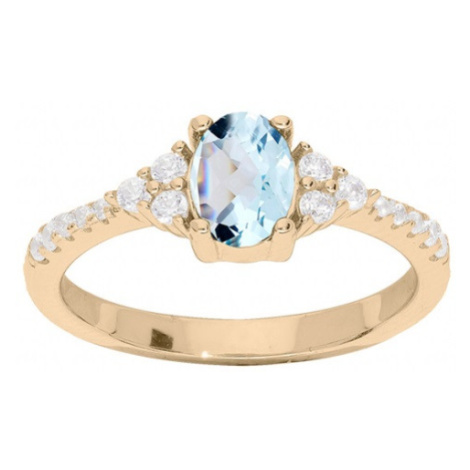 Troli Krásný pozlacený prsten s topazem a zirkony PO/SRC0203TZ