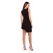 K014 Mini šaty s asymetrickým lemem - černé