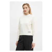 Vlněný svetr A.P.C. pull esther dámský, béžová barva, WVBDK.F23373