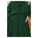 Smaragdové krátké šaty s volánky