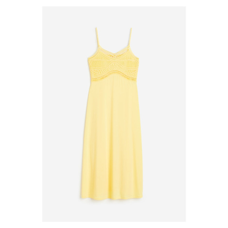 H & M - Šaty háčkovaný vzhled - žlutá H&M