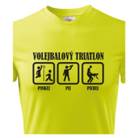 Vtipné pánské volejbalové tričko Volejbalový triatlon