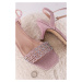 Růžové sandály na tenkém podpatku Auriga
