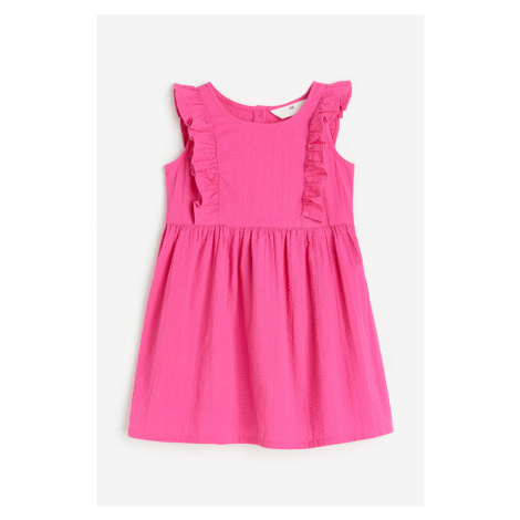 H & M - Šaty z tkaniny seersucker - růžová H&M