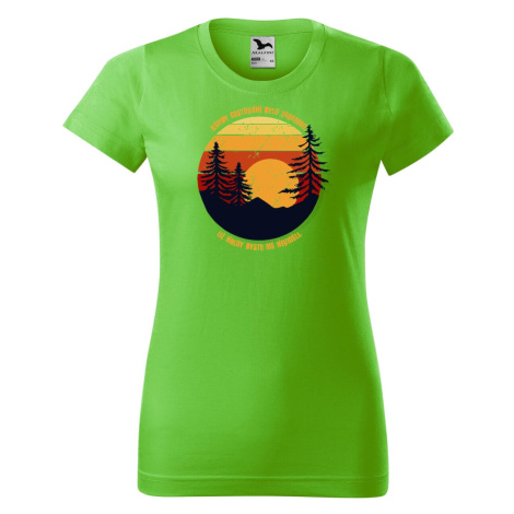 DOBRÝ TRIKO Dámské tričko s potiskem Cestování Barva: Apple green