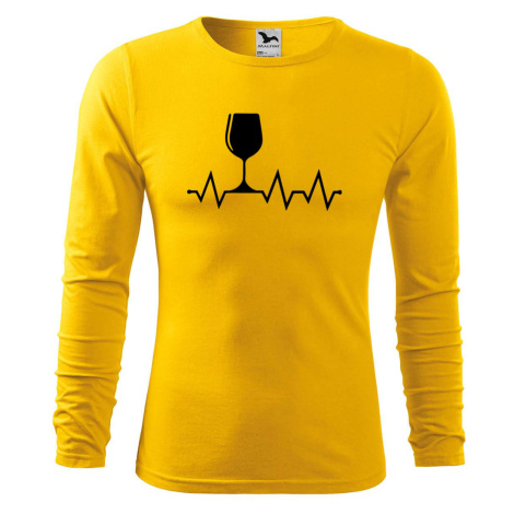 DOBRÝ TRIKO Pánské bavlněné triko Tep srdce víno