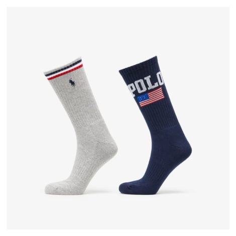 Polo Ralph Lauren Americana Socks 2 Pairs navy/ šedivé