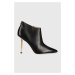 Kožené kotníkové boty Guess Sazzi dámské, černá barva, na podpatku