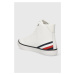 Kožené kecky Tommy Hilfiger TH HI VULC CORE LTH pánské, bílá barva, FM0FM04816