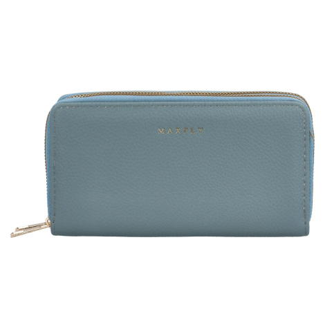 Velká pouzdrová dámská koženková peněženka Glorii, matná modrá MaxFly