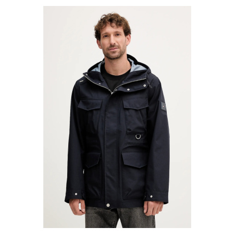 Bunda Tommy Hilfiger tmavomodrá barva, přechodná, MW0MW42071