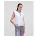 Tričko karl lagerfeld boucle polo tank top bílá