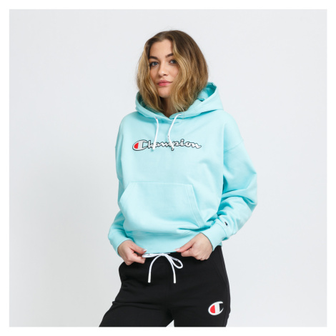 Champion Vintage Script Logo Cotton Terry Hoodie světle modrá