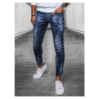 Tmavě modré džínové skinny kalhoty Denim vzor