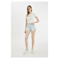 DEFACTO High Waist Cut Out Jean Shorts