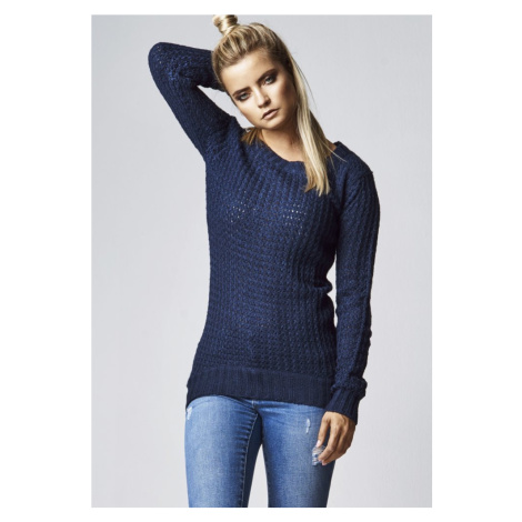 Ladies Long Wideneck Sweater - navy Urban Classics
