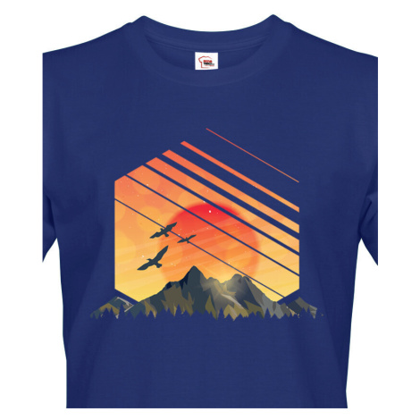 Pánské tričko pro turisty a cestovatele Západ slunce BezvaTriko