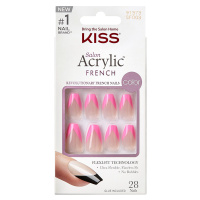 KISS Nalepovací nehty Salon Acrylic French Color - Squared 28 ks