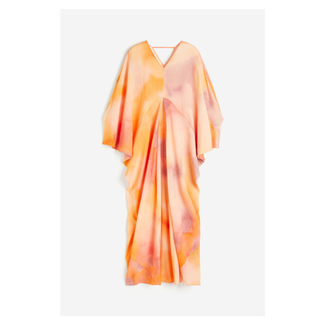 H & M - Vzorované kaftanové šaty - oranžová