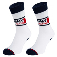 Tommy Hilfiger UNISEX TOMMY JEANS SOCK 2P Unisexové ponožky, bílá, velikost