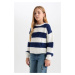 DEFACTO Girl Striped Crew Neck Knitwear Sweater