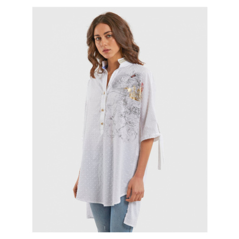 Košile La Martina Woman Plumetis Popeline Shirt - Bílá
