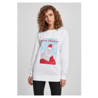 Dámy Veselé Vánoce Cat Crewneck bílý