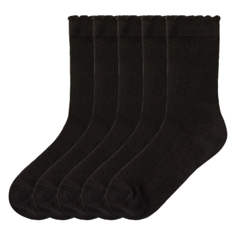 pepperts!® Dívčí ponožky s BIO bavlnou, 5 párů (černá)