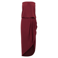 Urban Classics Ladies Viscose Bandeau Dress Šaty burgundská červeň