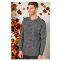 V0214 DEWBERRY MEN'S SWEATER-PLAIN SMOKED