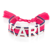 Šperk karl lagerfeld k/woven metal logo bracelet 6 šedá