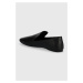 Kožené mokasíny Calvin Klein LOAFER LEATHER dámské, černá barva, na plochém podpatku, HW0HW02129