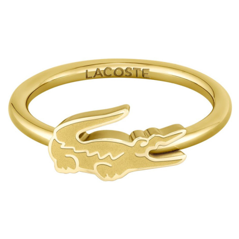 Lacoste Originální pozlacený prsten Crocodile 2040054 56 mm