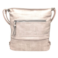 Střední béžový kabelko-batoh 2v1 s praktickou kapsou