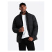 Ombre Men's patterned jacquard puffer jacket - black