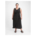 Černé dámské šaty sleeveless ruffle maxi dress