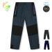 Chlapecké zateplené outdoorové kalhoty - KUGO C7775, šedomodrá/ tyrkysové zipy Barva: Šedá