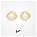 JAY Náušnice s perlou Yasmin JAY-0073-EARR22-1255 Zlatá Bílá