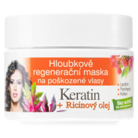 Bione Cosmetics Keratin + Ricinový olej regenerační maska na vlasy 260 ml