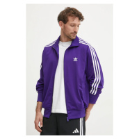 Mikina adidas Originals Firebird Tracktop pánská, fialová barva, vzorovaná, IY9897