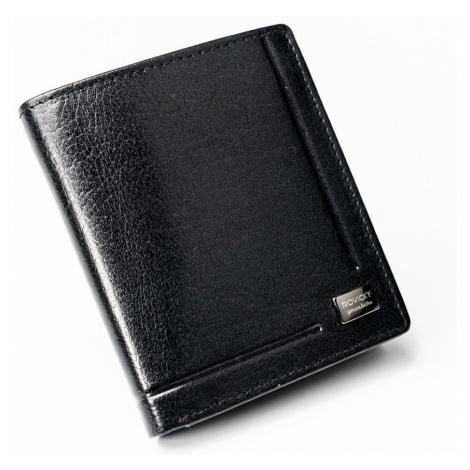 Elegantní vertikální pánská peněženka bez zapínání z přírodní kůže Rovicky